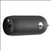 Belkin USB-C Car Charger Base with a 4ft USB-C to Lightning Cable Cord - Black - 1