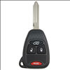 Four Button Key Fob Replacement Remote for Chrysler, Sebring, Jeep Compass and Dodge Ram Vehicles - 0