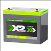 X2Power 12V 75Ah Marine Lithium Iron Phosphate (LiFePO4) Deep Cycle Battery with Bluetooth - SLIL24DCM-BT - 2
