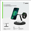 Belkin BoostCharge Pro 3-in-1 iPhone Wireless Charging Stand with MagSafe 15W Fast Charging - Black - PWR10647 - 1