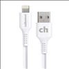 cellhelmet Short 1-Foot Lightning to USB-A Charging Syncing Cable - White - PWR11165 - 2