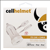 cellhelmet 20W PD Car Charger with MFI USB-C to Lightning Charging Cable - White 3ft - PWR11189 - 1