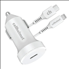 cellhelmet 20W PD Car Charger with MFI USB-C to Lightning Charging Cable - White 3ft - PWR11189 - 2