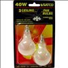 Satco 40W E12 A15 Frosted Incandescent Bulb - 2 Pack - INC10861 - 1