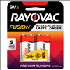 Rayovac Fusion 9V Alkaline Battery - 2 Pack - 0