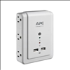 APC Essential SurgeArrest 1080 Joules 6-Outlet/2 USB Wall Mount Surge Protector - 6-Foot Cord - 0