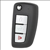 Three Button Key Fob Replacement Flip Key Remote For Nissan Vehicles - 0
