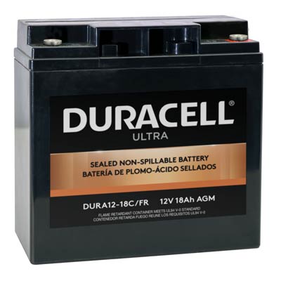 Duracell Ultra 12V 18AH General Purpose AGM SLA Battery with M6 Insert Termina