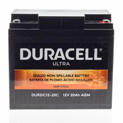 Duracell Ultra 12V 20AH Deep Cycle AGM SLA Battery with M5 Insert Termina