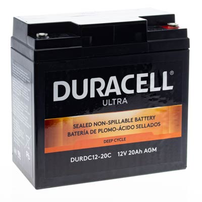 Duracell Ultra 12V 20AH Deep Cycle AGM SLA Battery with M5 Insert ...