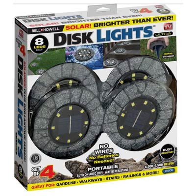 Bell & Howell Dark Grey Disc Light - 4 Pack - PLP10997