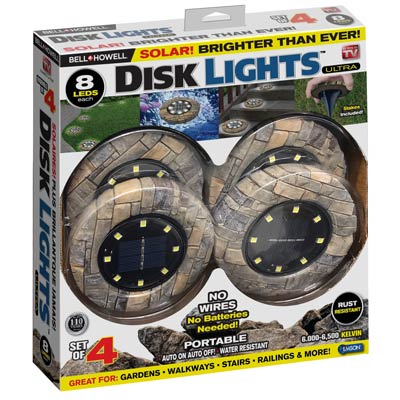 Bell & Howell Disk Lights - Slate (Set of 4)