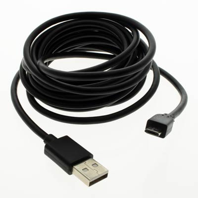 Black Micro USB Cable for Prestigio MultiPad PMT3038 3G Tablet and E Reader 