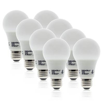 Duracell Ultra 60 Watt Equivalent A19 2700K Soft White Energy Efficient LED Light Bulb - 8 Pack