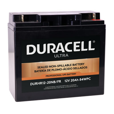 Duracell Ultra 12V 20AH High Rate AGM SLA Battery with M6 Flag Nut and Bolt Terminals