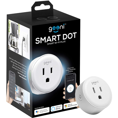 Geeni Round Smart Dot Wi-Fi White Plug - Hub Compatible