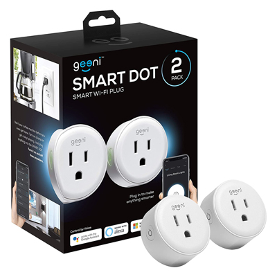 Geeni Round Smart Dot Wi-Fi White Plug - Hub Compatible - 2 Pack
