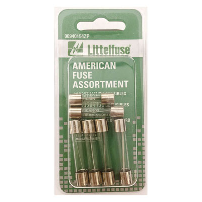 LittelFuse Glass American Fuse Assortment - 6 Pack - FUSE00940154ZP
