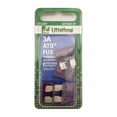 LittelFuse 5 pack 3 Amperage ATO Blade Replacement Fuses