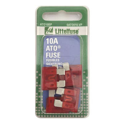 LittleFuse 10A ATO Blade Fuses - 5 Pack - FUSE0ATO010.VP