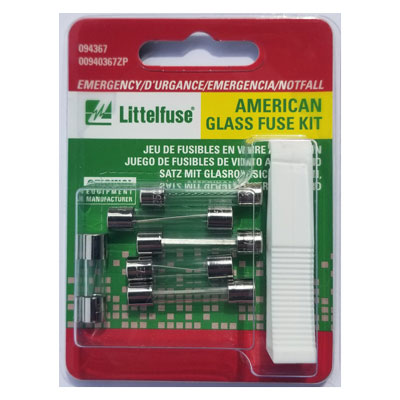 LittelFuse 7 Pack Assorted Amperage Glass Replacement Fuses - Main Image