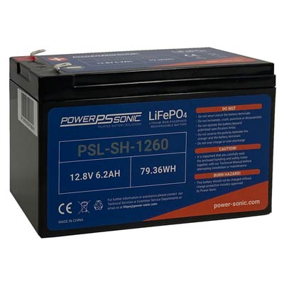 Power Sonic 12.8V 6.2AH High Rate Lithium SLA Battery with F2 Terminals - Main Image