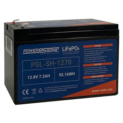Power Sonic 12.8V 7.2AH High Rate Lithium SLA Battery with F2 Terminals