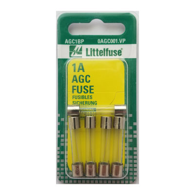 LittelFuse 1A AGC Glass Fuses - 5 Pack - FUSE0AGC001.VP