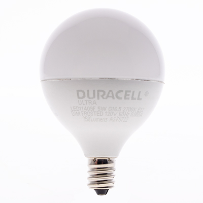 Duracell Ultra 40 Watt Equivalent E12 Base G16.5 2700k Soft White Energy Efficient LED Light Bulb - Main Image