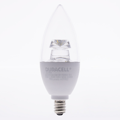Duracell Ultra 60 Watt Equivalent B13 Candle 5000k Daylight Energy Efficient LED Light Bulb - 2 Pack