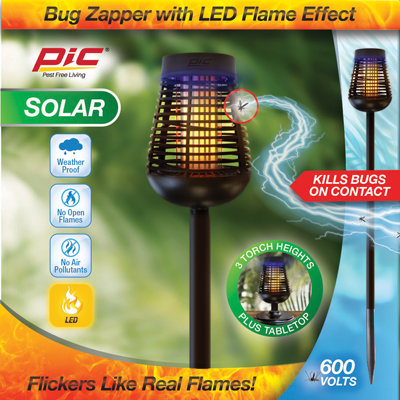 PIC Solar Powered Insect Killer Torch with LED Flame - PLP11444