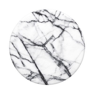 PopSocket's White Dove Marble Swappable PopTop & grip
