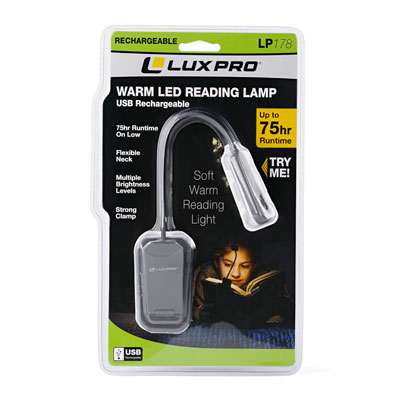 LuxPro LP178 16 Lumen Rechargeable Reading Lamp - FLA10087