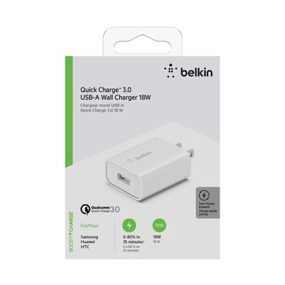 Belkin BOOST UP CHARGE™ 18W USB-A Wall Charger Base - White