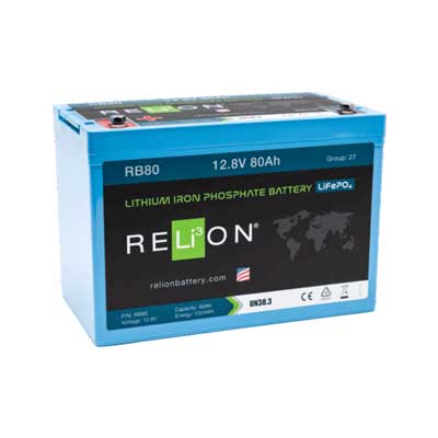 RELiON BCI Group 27M 12.8V 80AH Lithium Deep Cycle Marine & RV Battery