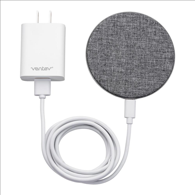 Ventev 10W QI Wireless Charging Pad with Quick Charge Wall Charger - Gray
