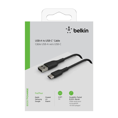Belkin BOOST UP CHARGE™ 3.3-Foot USB-A to USB-C Charge Cable - Black