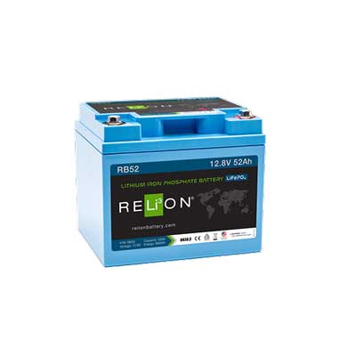 RELiON 12.8V 52AH Lithium Deep Cycle Marine and RV battery