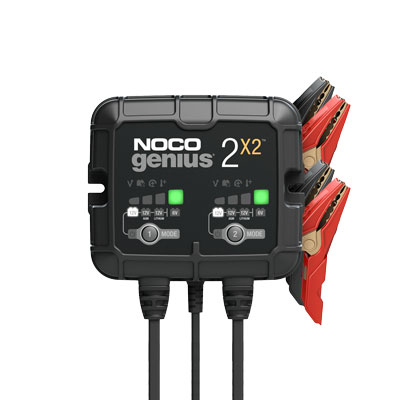 NOCO 2-Bank, 4-Amp Battery Charger, Battery Maintainer, and Battery Desulfator 
