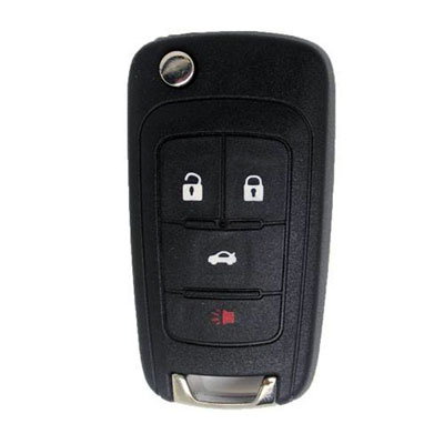 Four Button Key Fob Replacement Flip Key Remote for Chevrolet Vehicles