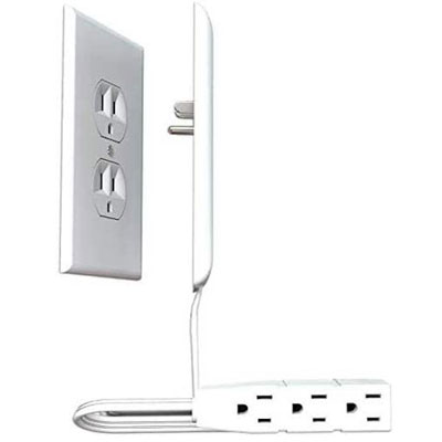 Sleek Socket 3 Outlet 3ft Power Cord Outlet Surge Protector - White