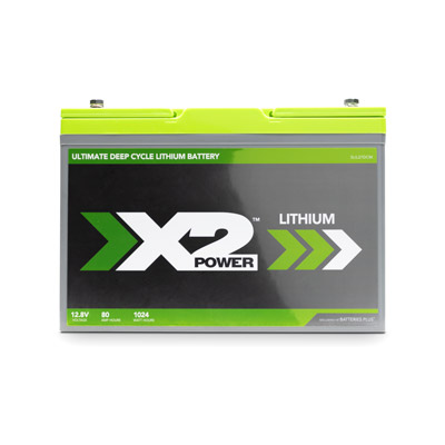 X2Power Lithium Iron Phosphate (LiFePO4) Deep Cycle Group 27 12V 80Ah Marine Battery