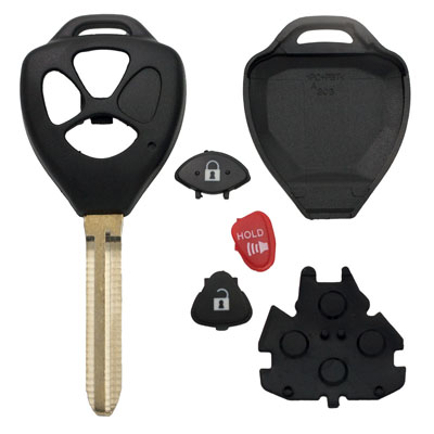 Three Button Replacement Key Fob Shell for Toyota and Scion Vehicles - Main Image