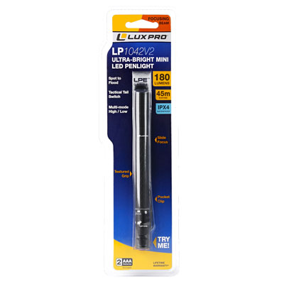 LuxPro LP1042V2 180 Lumen AAA LED Pen Light Flashlight - FLA10012
