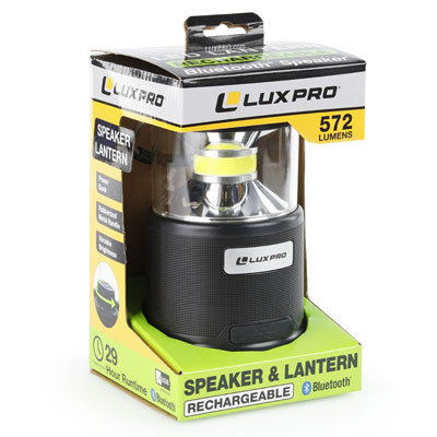 LUXPRO LP1530 Rechargeable 572 Lumen Lantern with Bluetooth Speaker - FLA10103