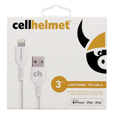 cellhelmet USB-A to Lightning Connector Cable - white 3 ft. - PWR11166