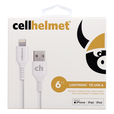 cellhelmet USB-A to Lightning Charging / Syncing Cable - White 6ft - PWR11167
