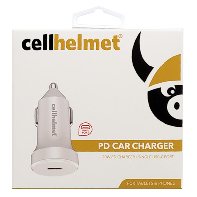 cellhelmet 20W PD USB-C Car Charger Plug Adapter - White - PWR11187