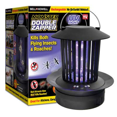 Bell + Howell Rechargeable Monster Double Insect Zapper UV Light Bug Zapper