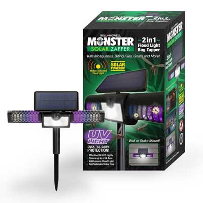 Bell + Howell Monster Motion Activated Solar LED Floodlight and Bug Zapper